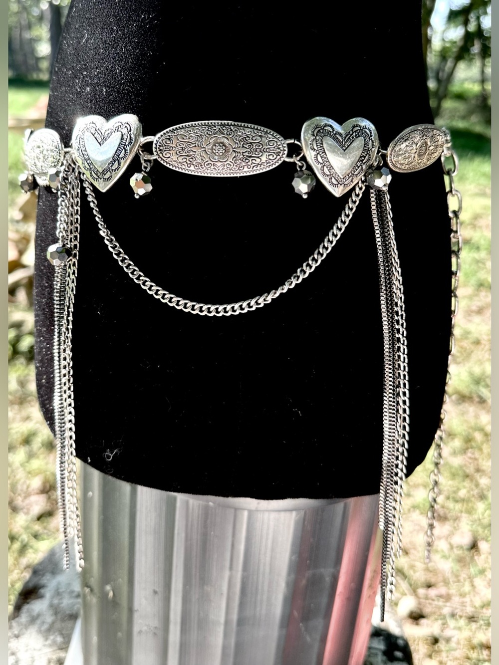 Zara Silver Heart Chain Belt - Picture 5 of 6